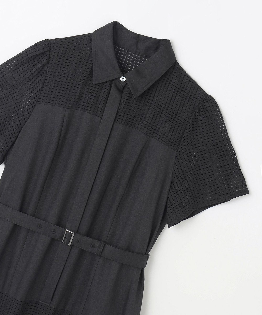 GRACE CONTINENTAL メッシュコンビシャツワンピース 