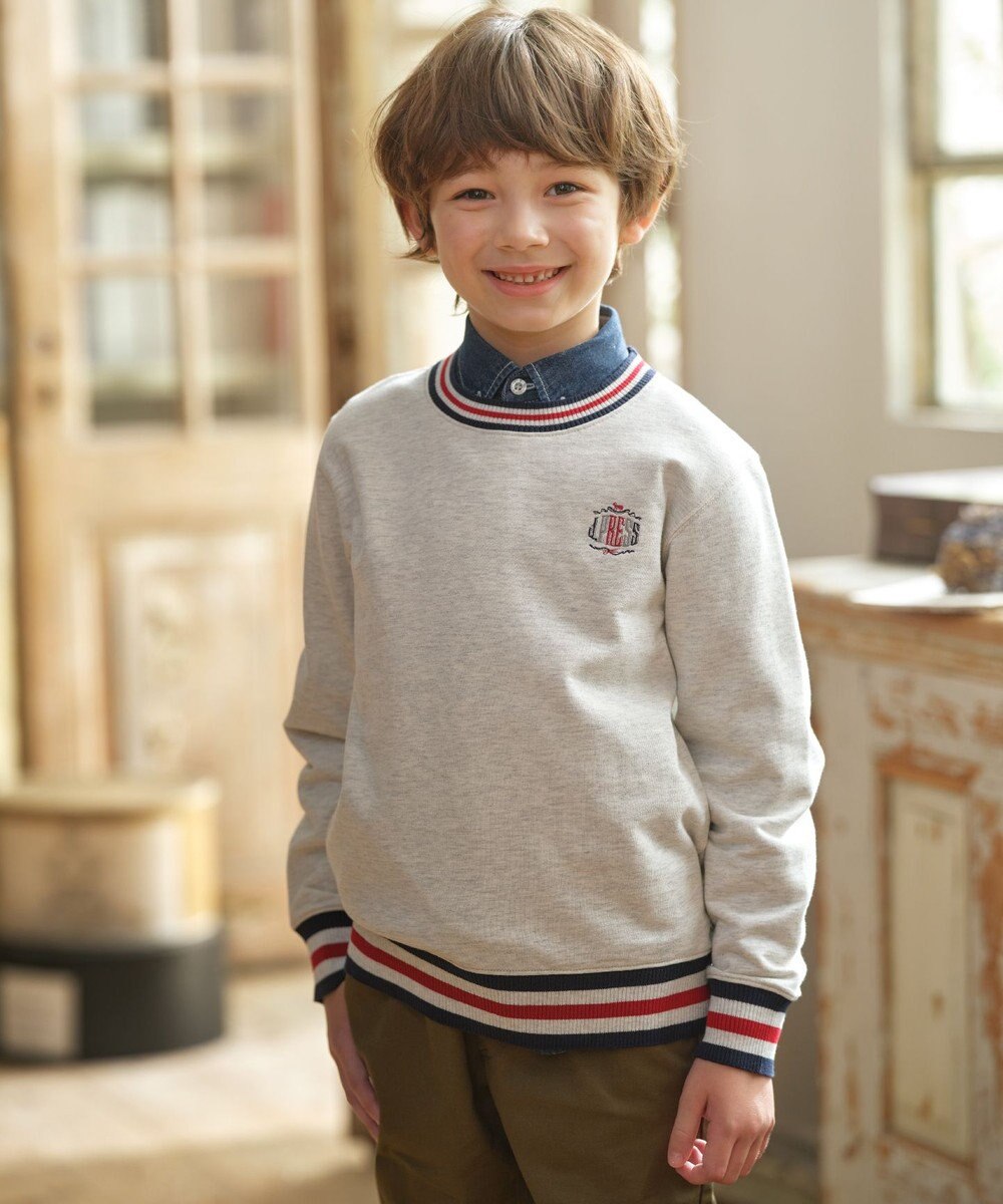 J.PRESS KIDS 【140-170cm】トリコリブコンビボーダー ミニ裏毛 トレーナー 