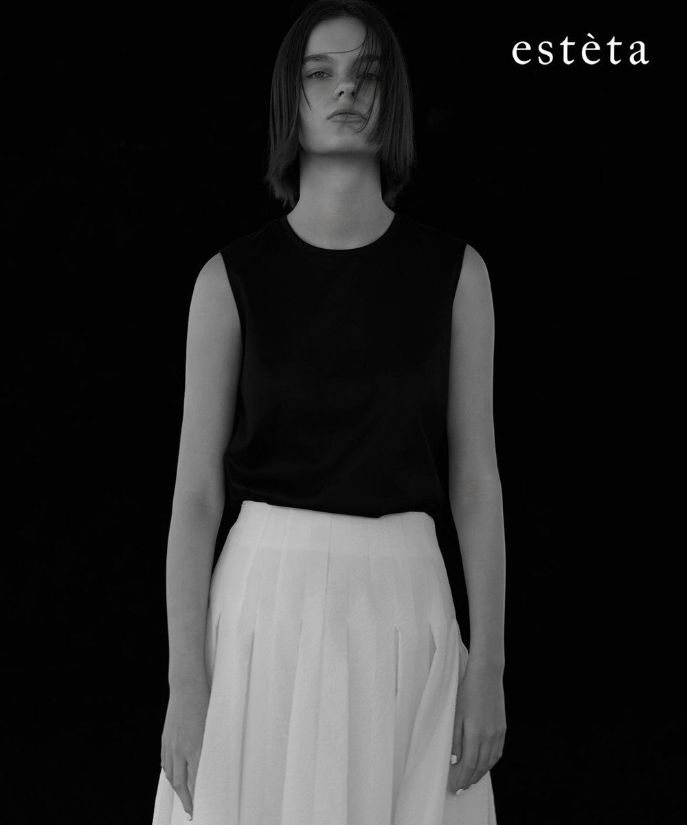 23区 【エステータ】スーピマコットン プレミアムジャージー ノースリーブTシャツ 