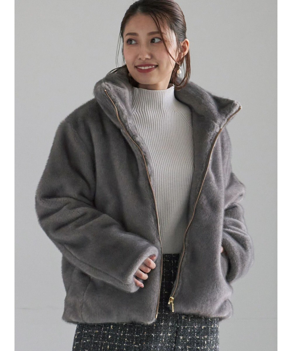 Te chichi 【宮本茉由着用】グラデーションファースタンドジャケット 