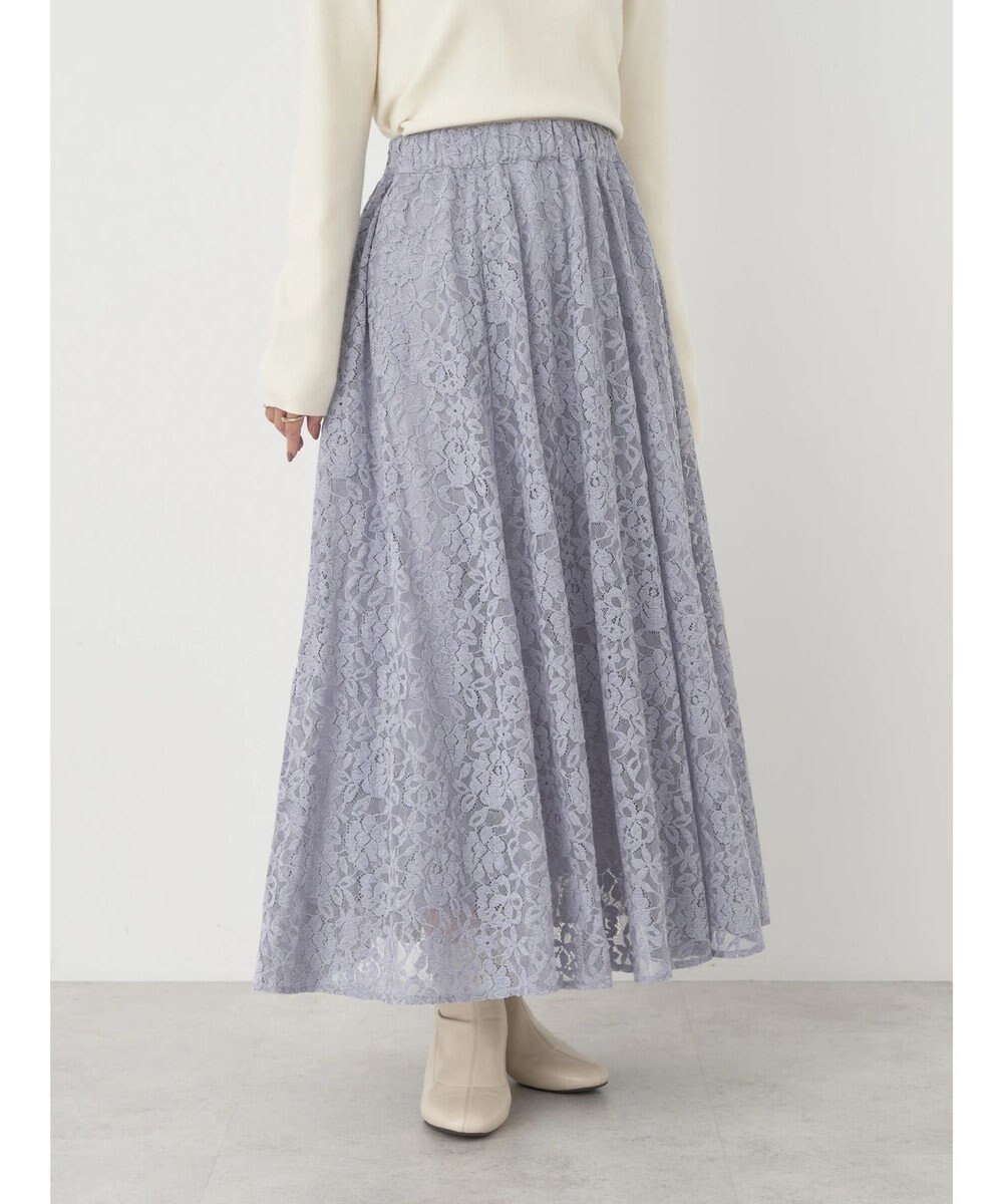 earth music&ecology 起毛レースフレアスカート 