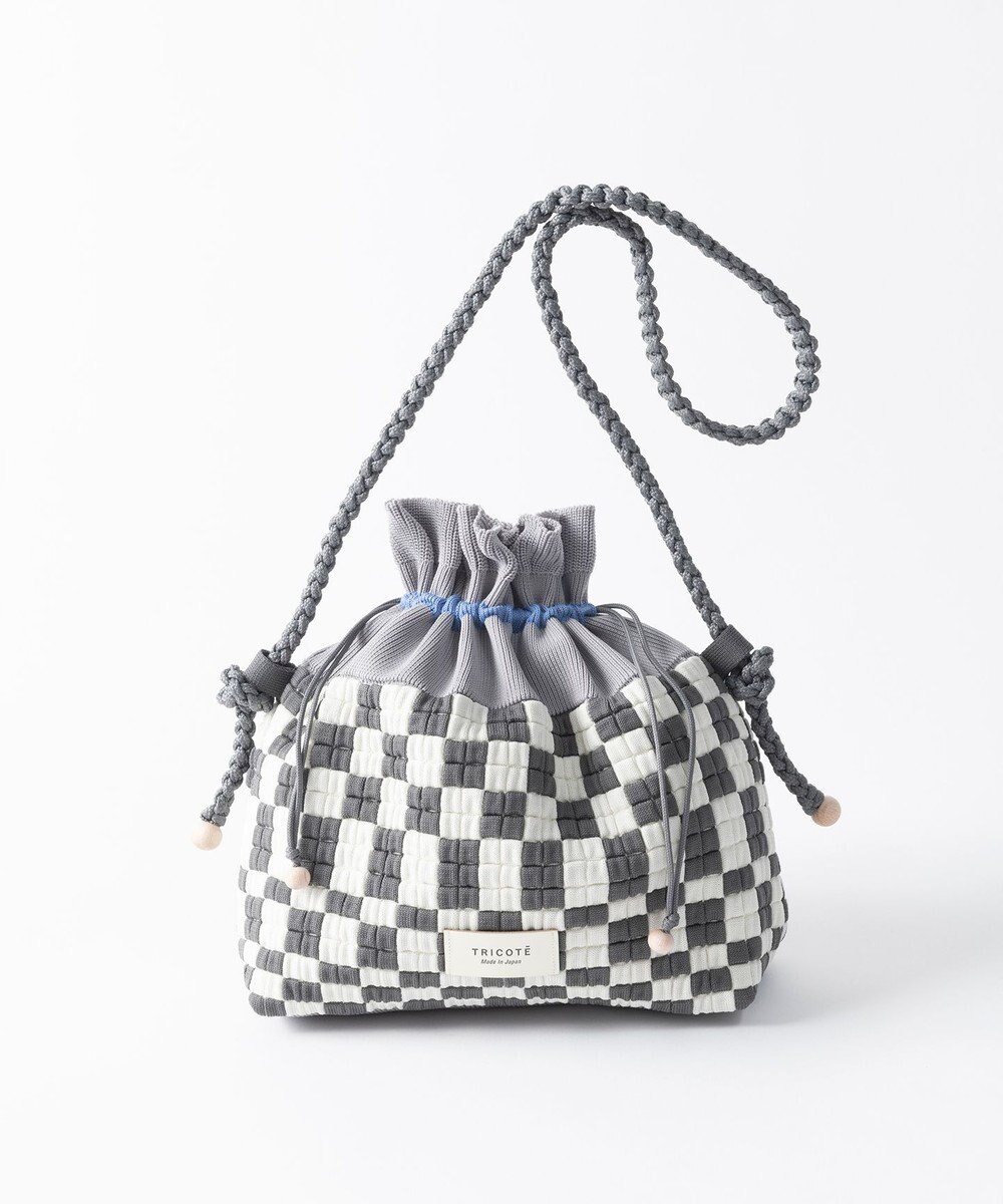 TRICOTE チェッカー巾着ポーチショルダー 