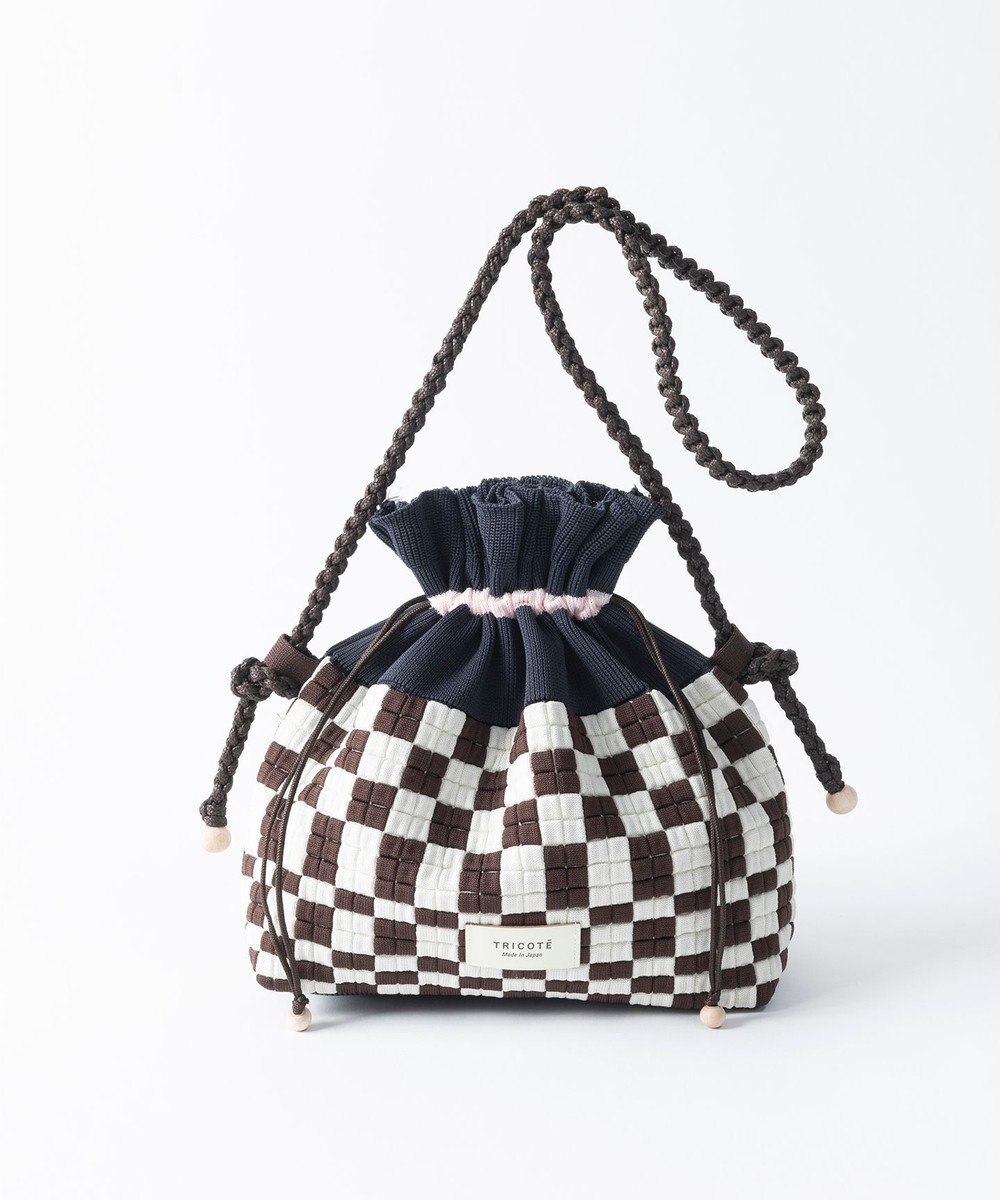 TRICOTE チェッカー巾着ポーチショルダー 