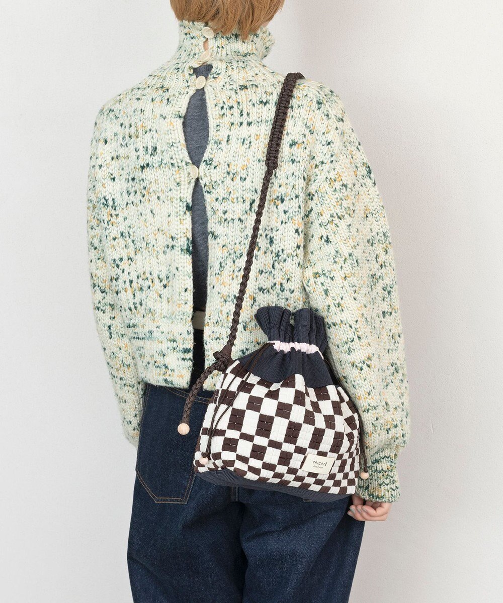 TRICOTE チェッカー巾着ポーチショルダー 