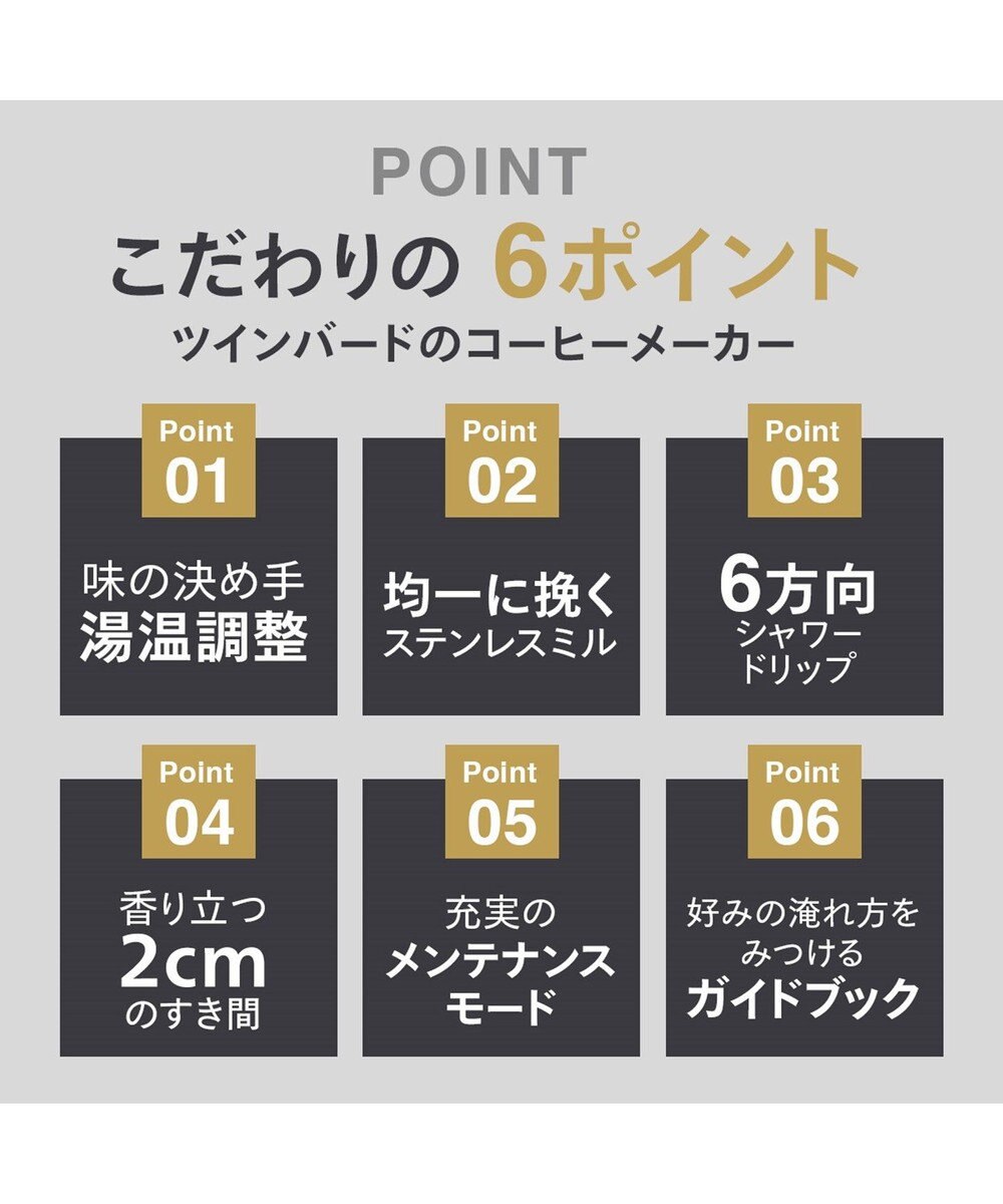 YAMATO テーブル＆キッチン 【TWINBIRD】全自動コーヒーメーカー（6杯用）  ブラック  CM-D465B 