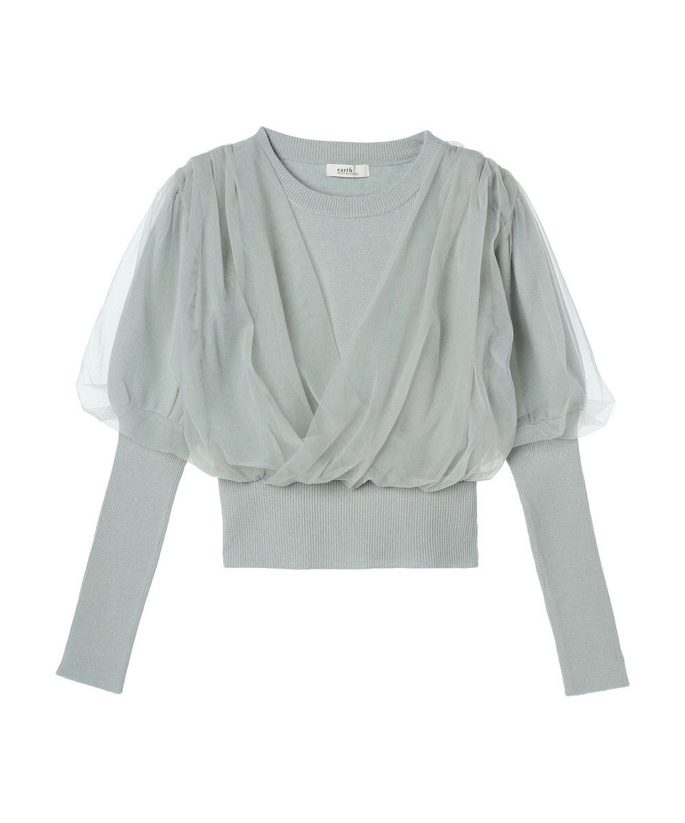 earth music&ecology チュールドッキングニットプルオーバー 
