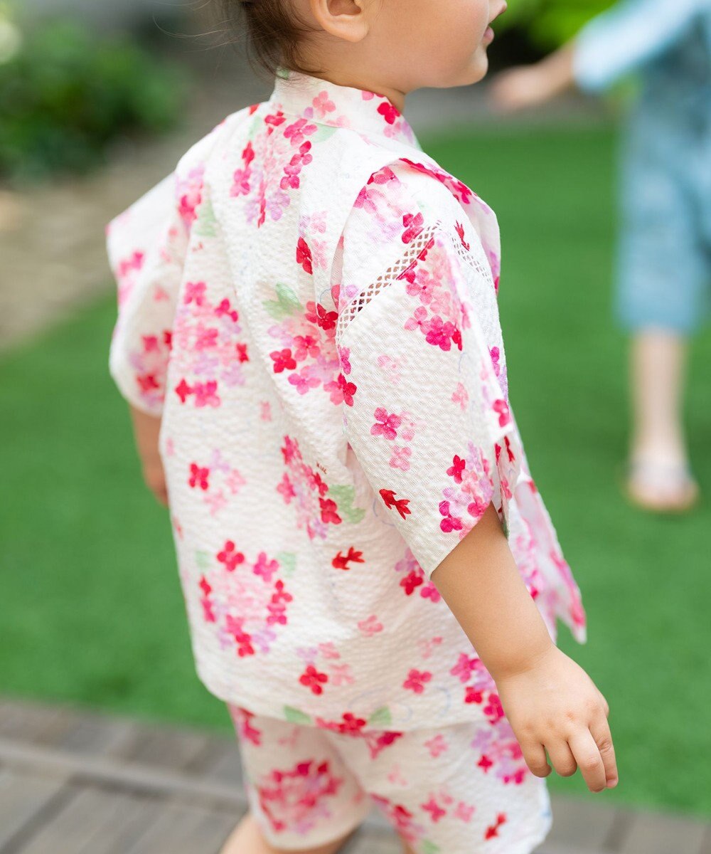 MIKI HOUSE HOT BISCUITS 【ミキハウス】【80-150cm】 アジサイ柄甚平スーツ 