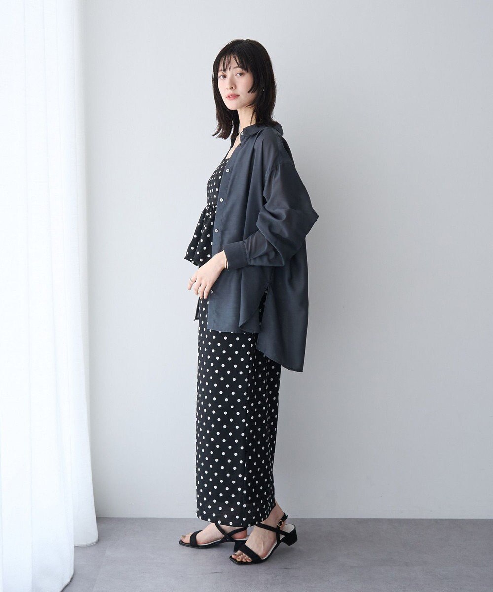 YECCA VECCA バック釦シアーシャツ 