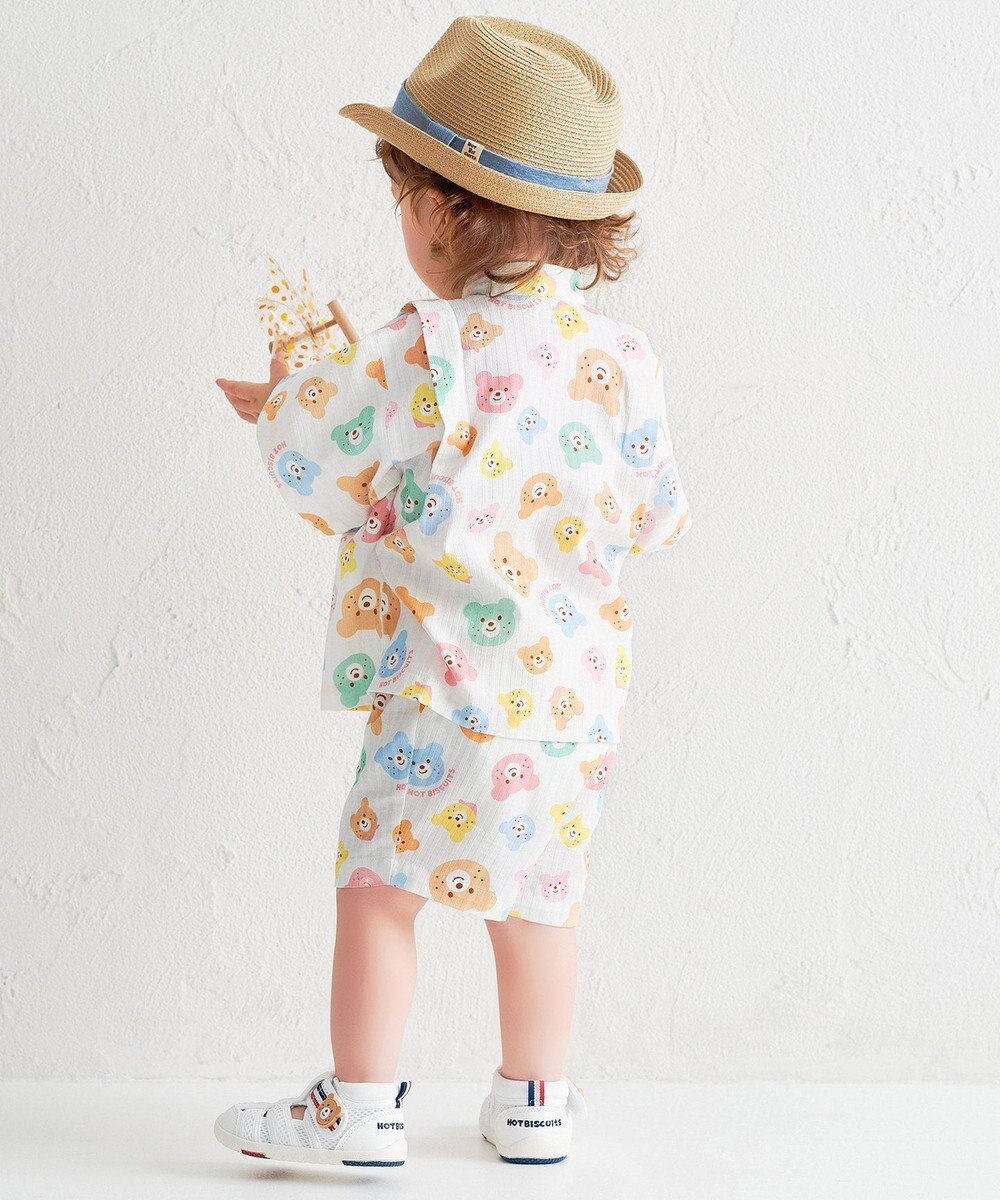 MIKI HOUSE HOT BISCUITS 【80-120cm】総柄 甚平スーツ 