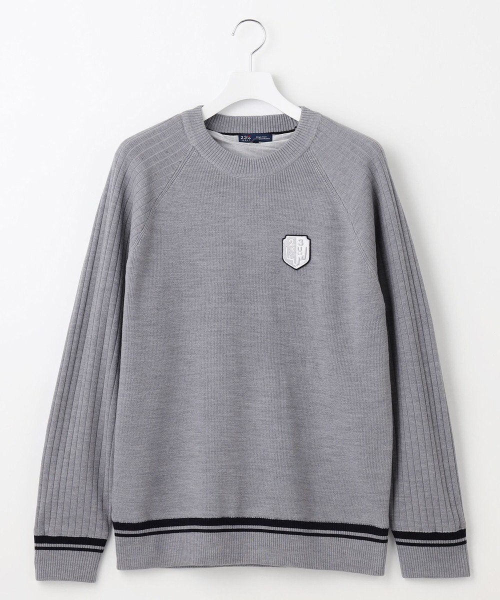 23区GOLF 裏地付きニットで温か【MEN】【蓄熱】ウールブレンド裏付 ニット 