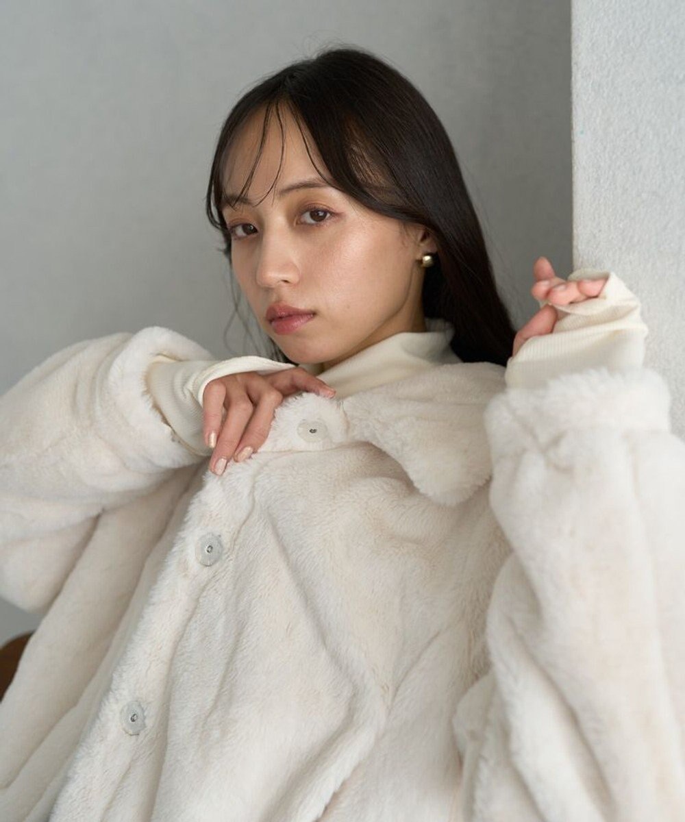 earth music&ecology ファーショートコート 