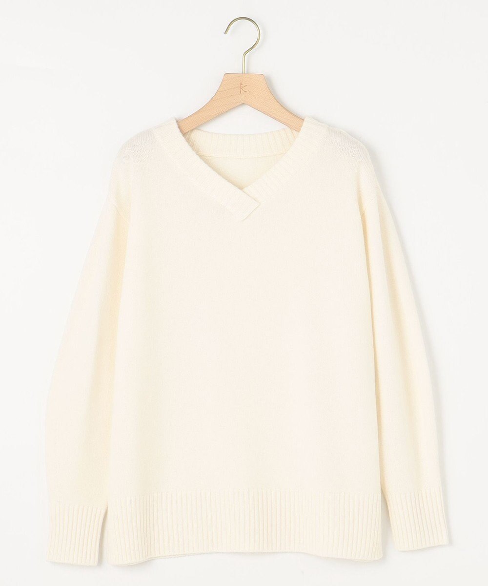 組曲 【WEB限定】ウールカシミヤミックスVネック ニット 