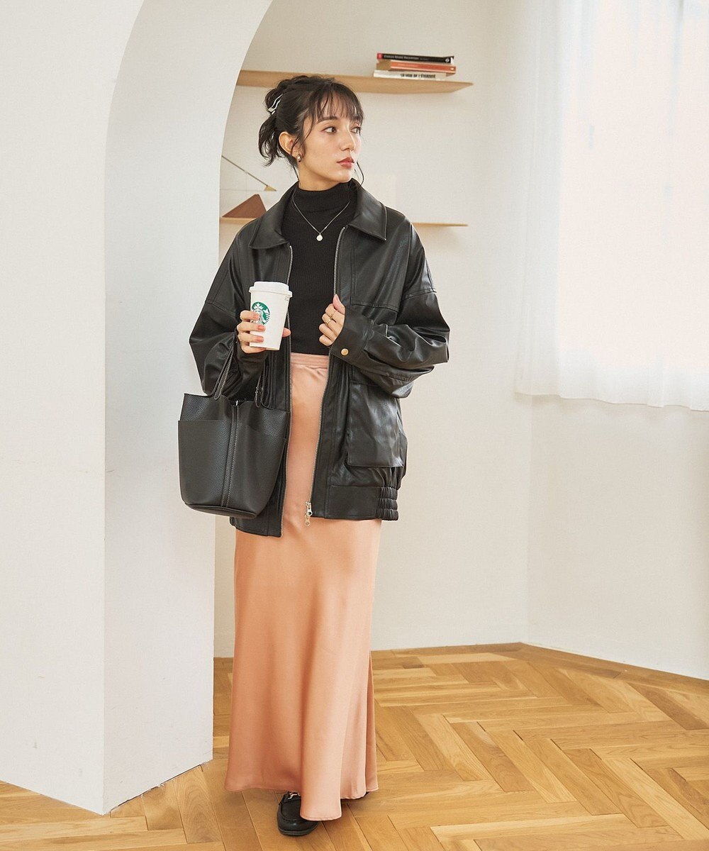 WEGO ヴィンテージライクFレザーブルゾン 