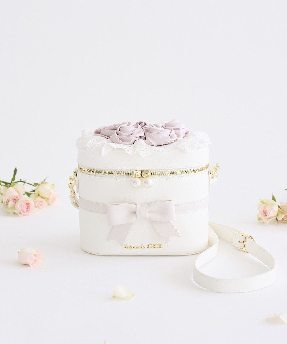 Maison de FLEUR ローズブーケキューブショルダーバッグ 