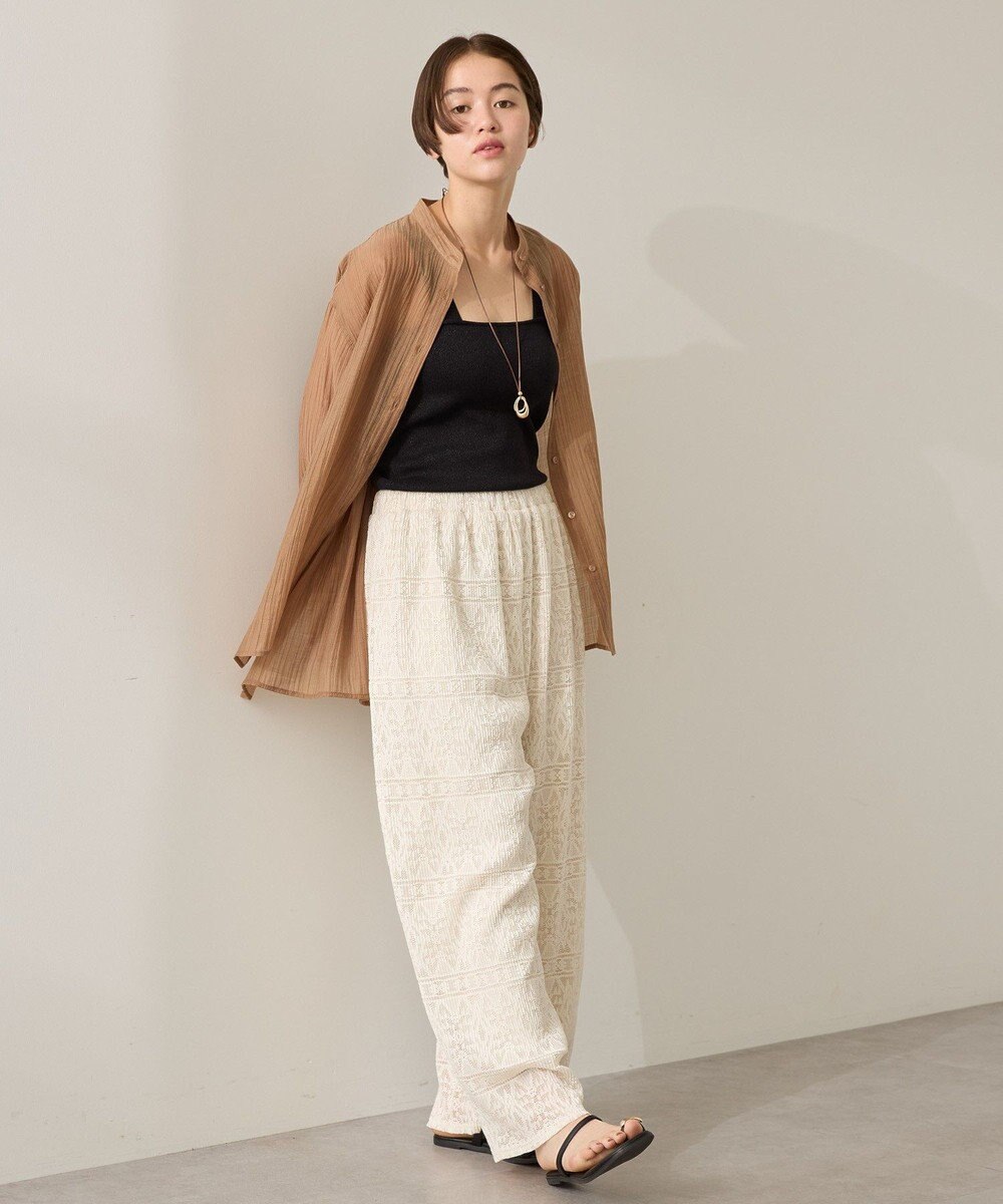 AMERICAN HOLIC 楊柳シアーバンドカラーシャツ 