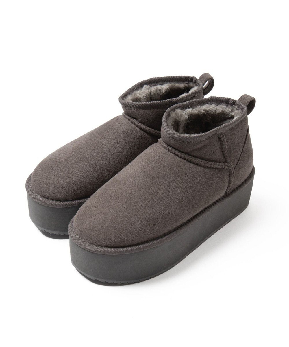 WEGO 【暖かい】厚底ショートFムートンブーツ 