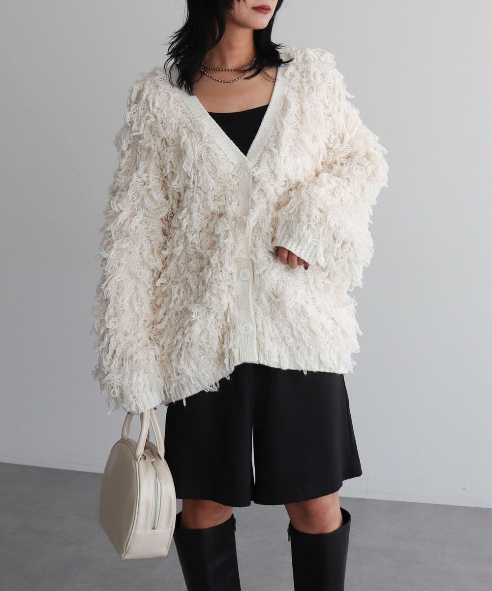 Green Parks フリンジニットカーディガン 