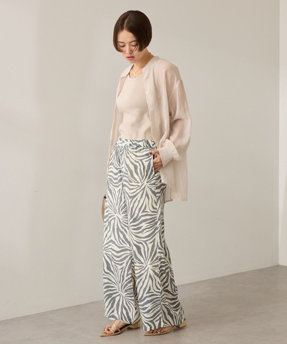 AMERICAN HOLIC 楊柳シアーバンドカラーシャツ 