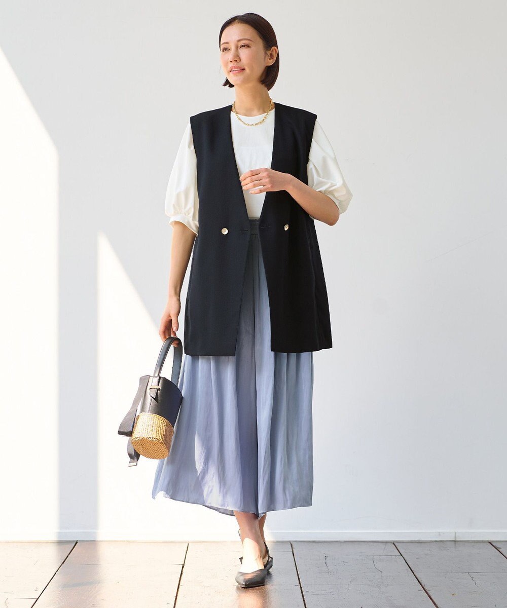 自由区 【洗える・XSサイズあり】ハイツイストポンチボリューム袖 カットソー 