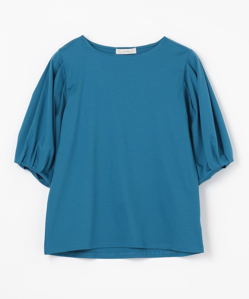 ANY 【WEB限定・接触冷感】シルケットスムース ギャザーパフスリーブトップス 