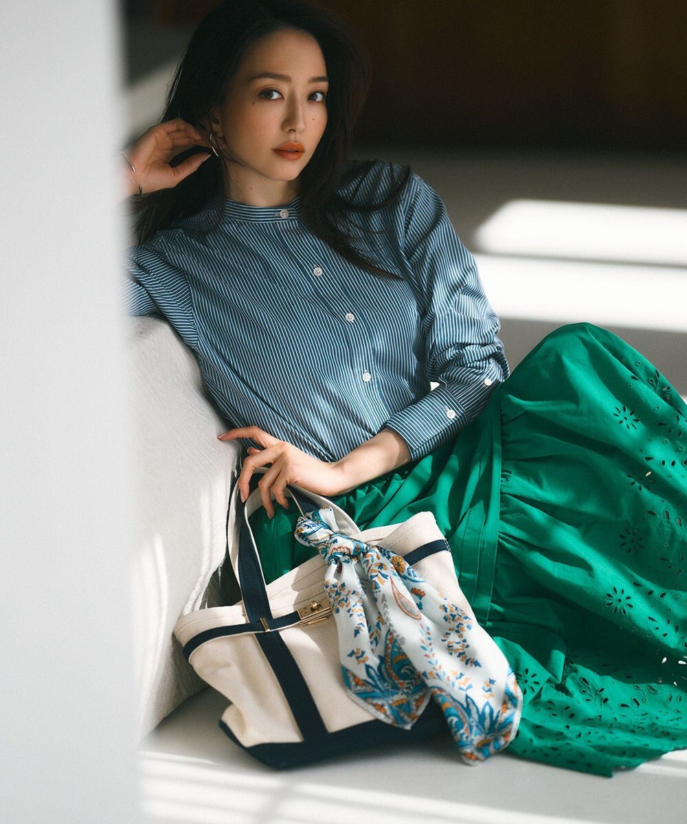 23区 【SLOW/一部店舗限定】フラワーエンブロイダリー スカート 