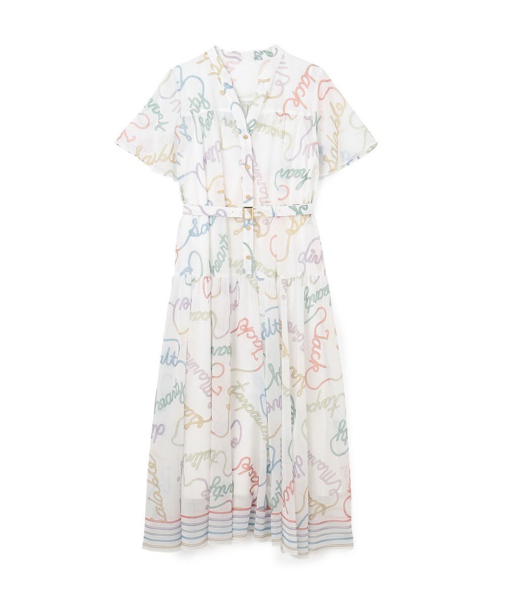 GRACE CONTINENTAL ロープロゴプリントワンピース 