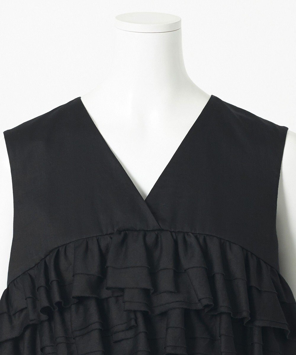 23区 L 【GOLD LABEL】コットンサテン フリルブラウス 