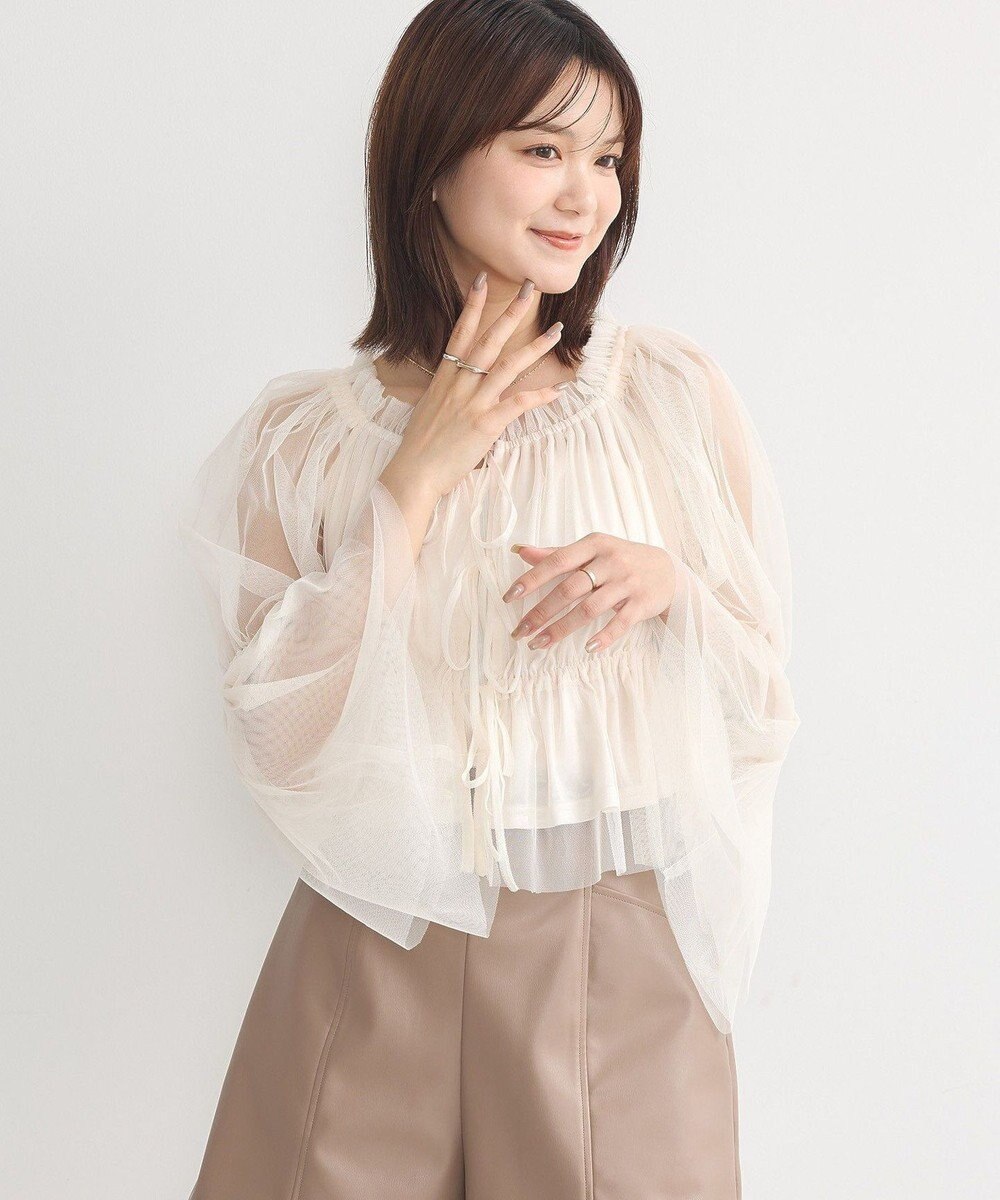 earth music&ecology チュールブラウス 