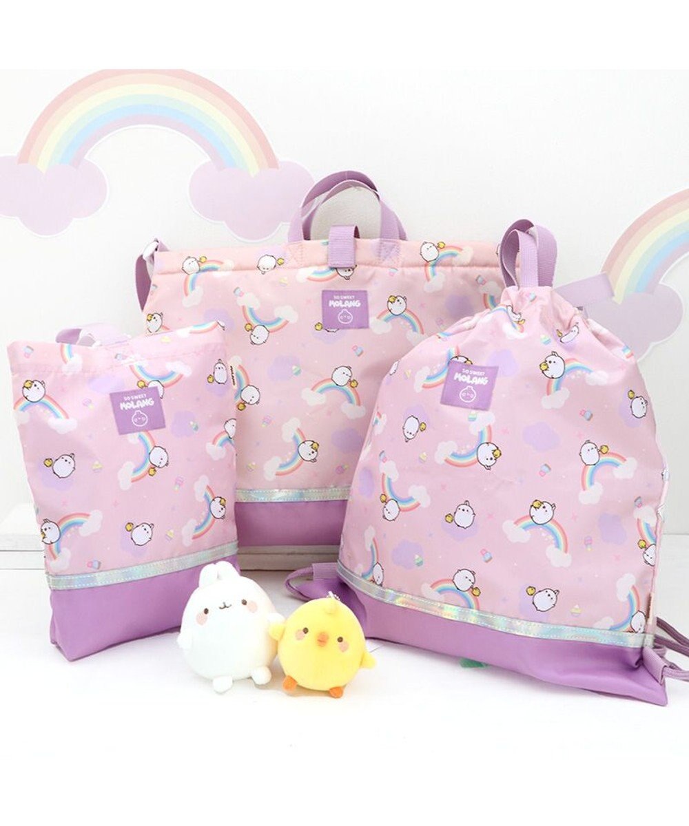 Mother garden 【2/15(日)迄 販売延長! 】マザーガーデン MOLANG モラン シューズバッグ 虹柄 上履き入れ 