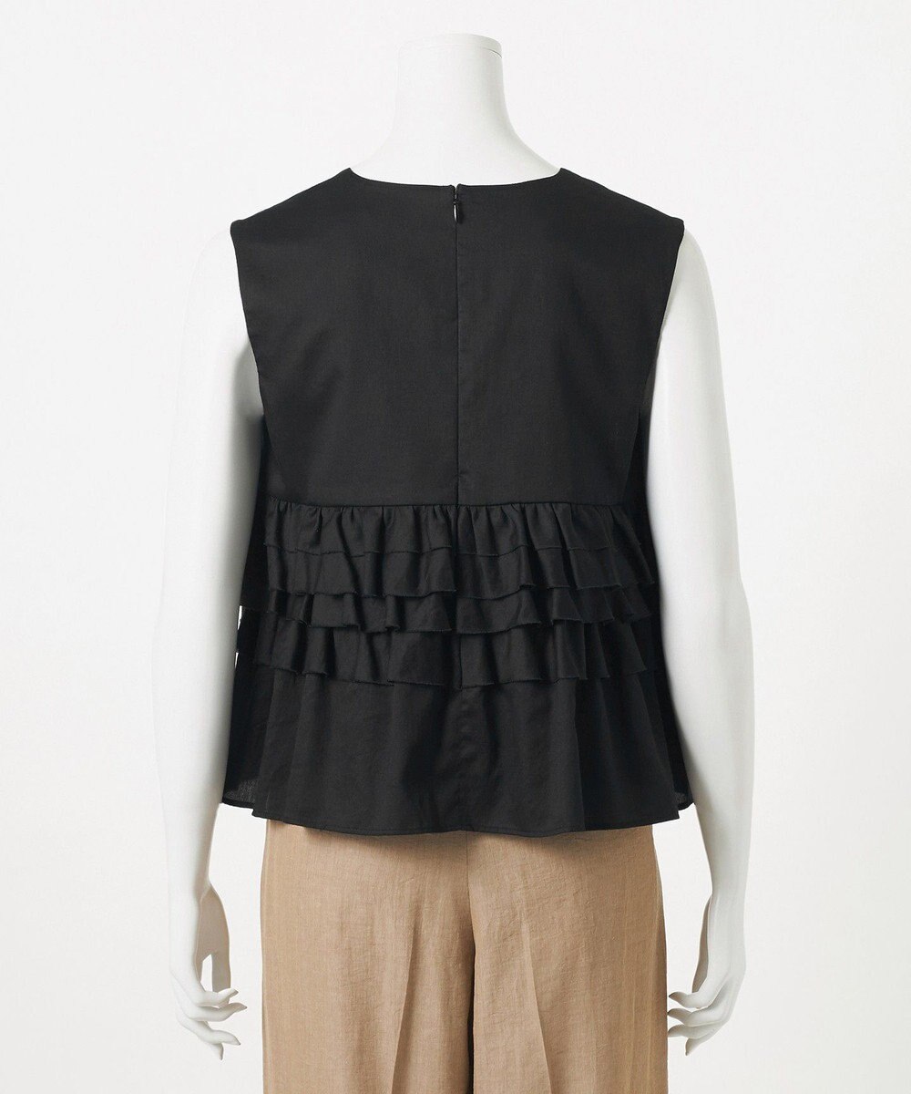 23区 L 【GOLD LABEL】コットンサテン フリルブラウス 