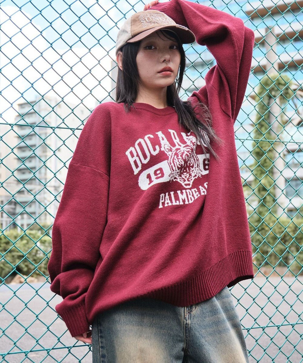 WEGO 【ユニセックス着用ITEM/SMLサイズ展開】ジャガードグラフィックプルオーバー 