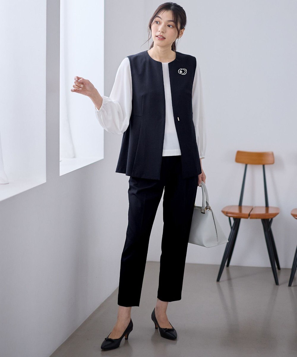 ANY L 【3SET】きちんと見え3点コーデセット（ブラウス＋ジレ＋パンツ） 