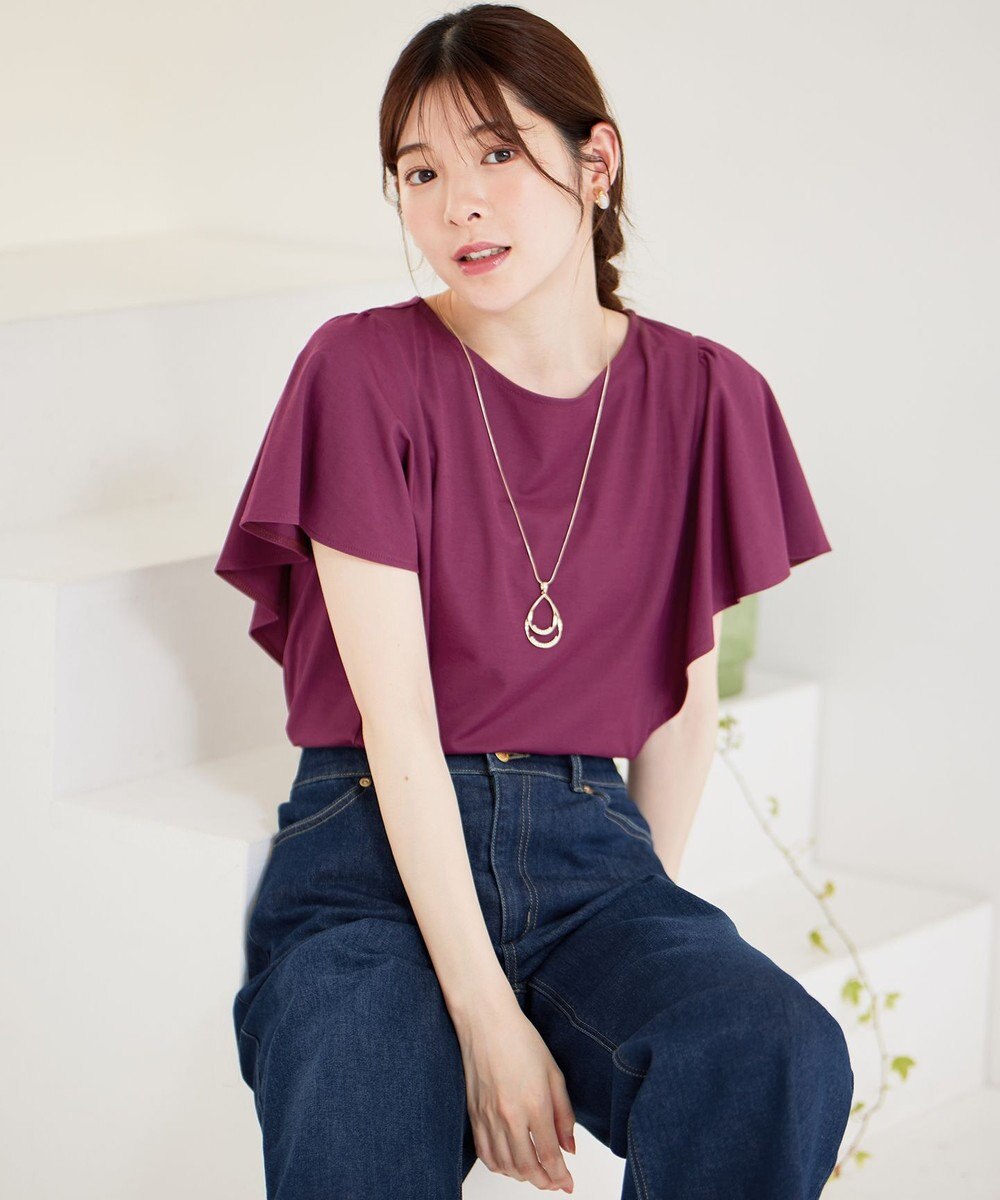 ANY SIS 【洗える】フリルスリーブ カットソー 