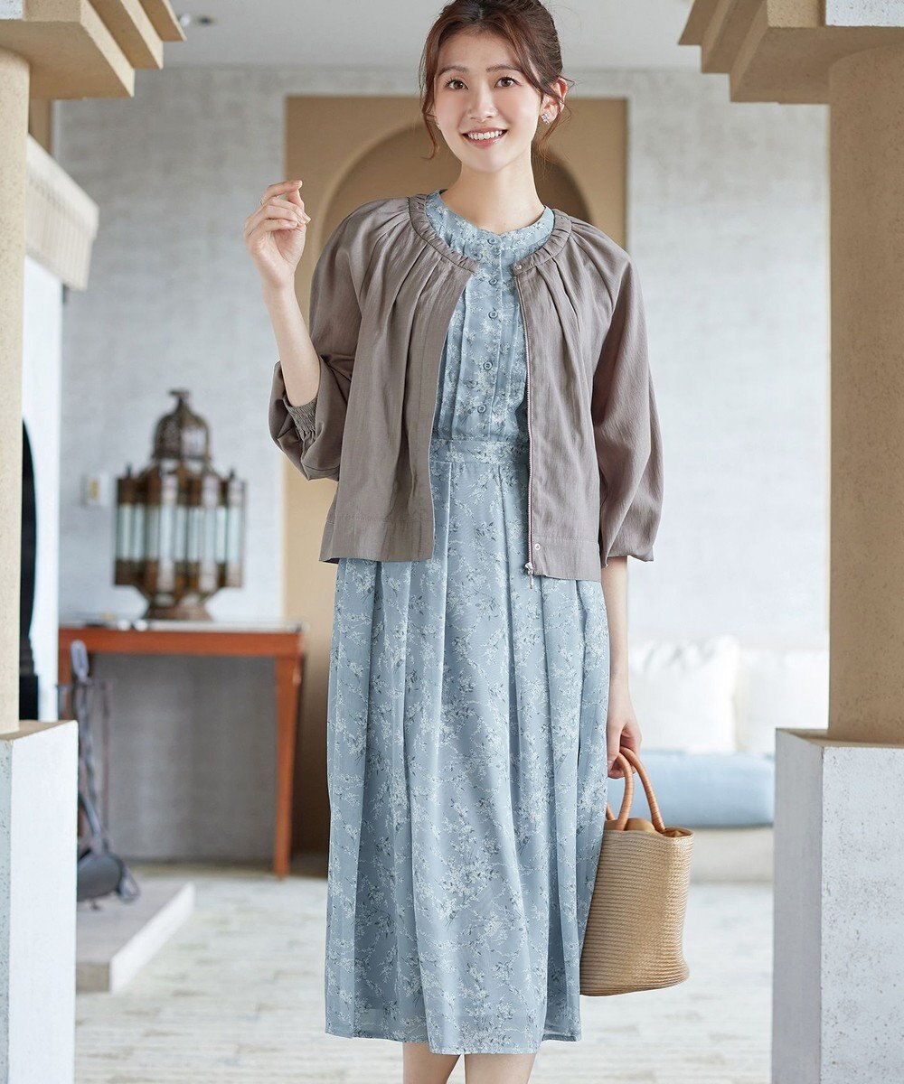 Tiaclasse L 【新色追加】フレアスリーブワンピース 