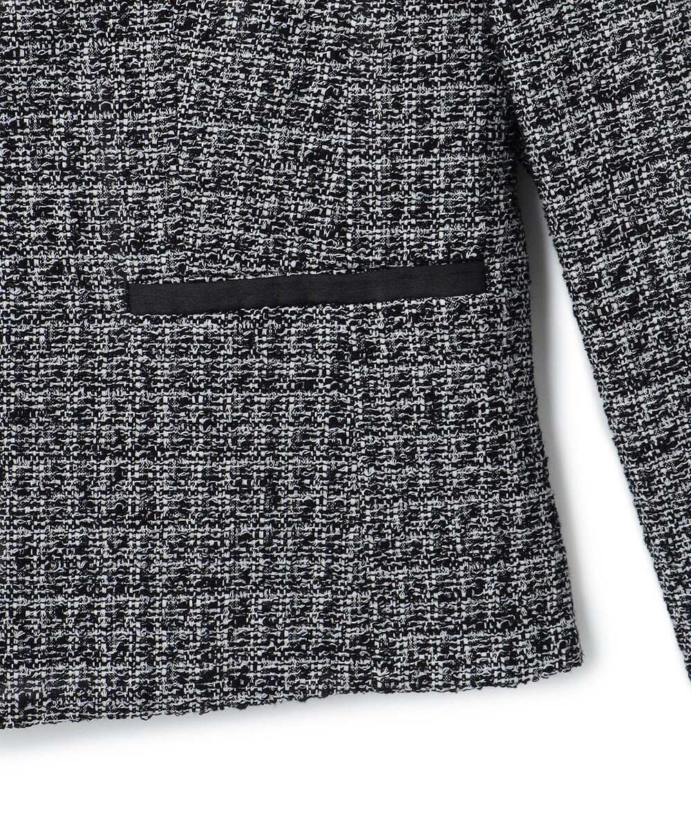 23区 【セットアップ対応】シャインツイードストレッチ ノーカラー ジャケット 