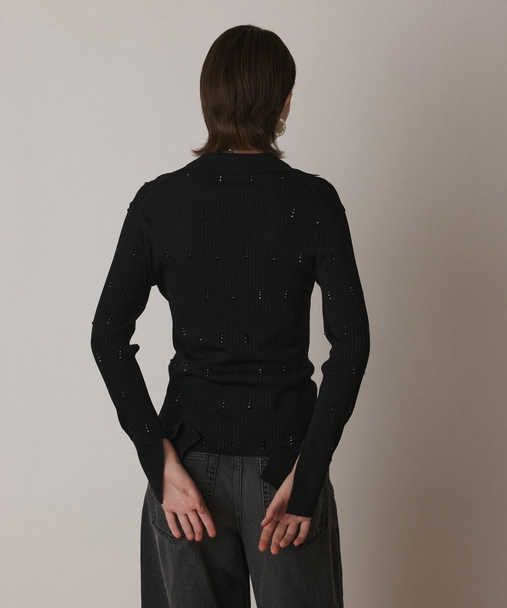 GRACE CONTINENTAL ビジューリブニットトップ 