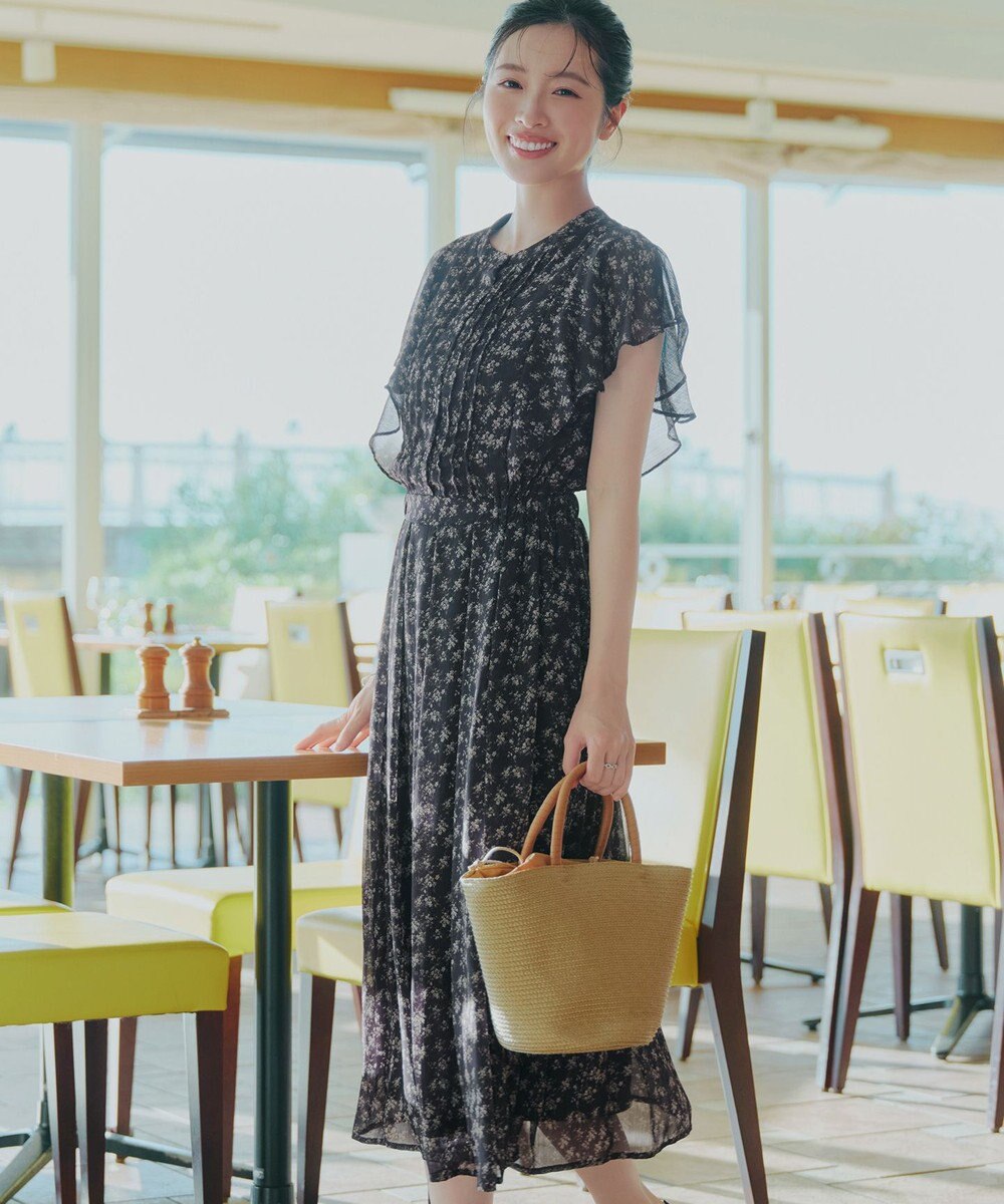 Tiaclasse L 【新色追加】フレアスリーブワンピース 