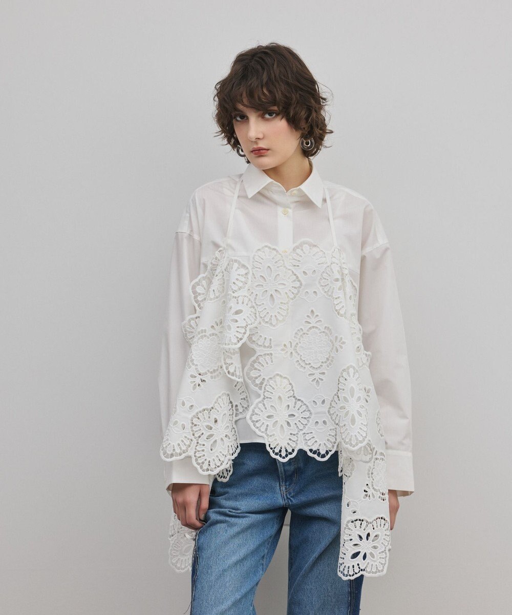 GRACE CONTINENTAL カット刺繍イレギュラーシャツ 
