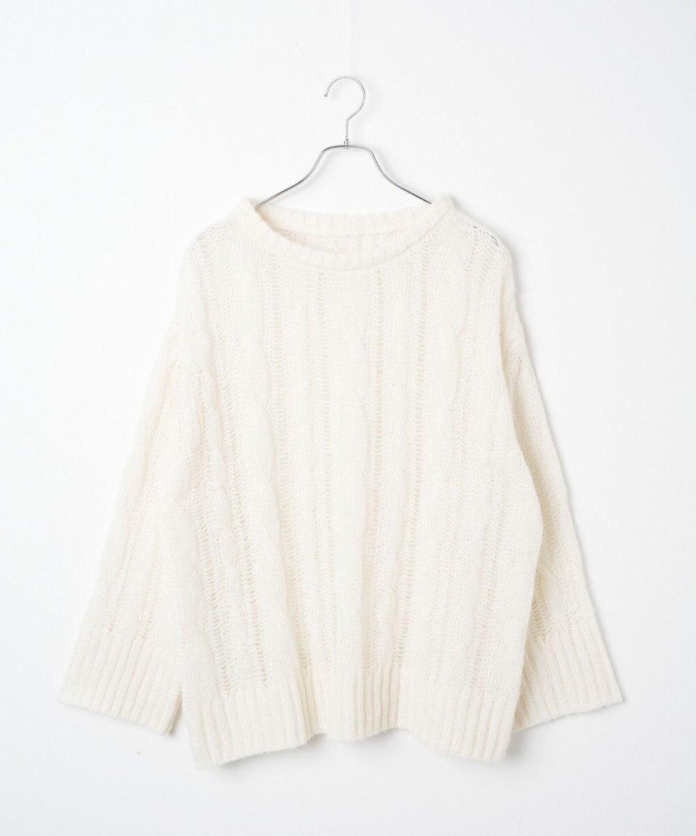 WEGO ケーブルメッシュメランジニット 