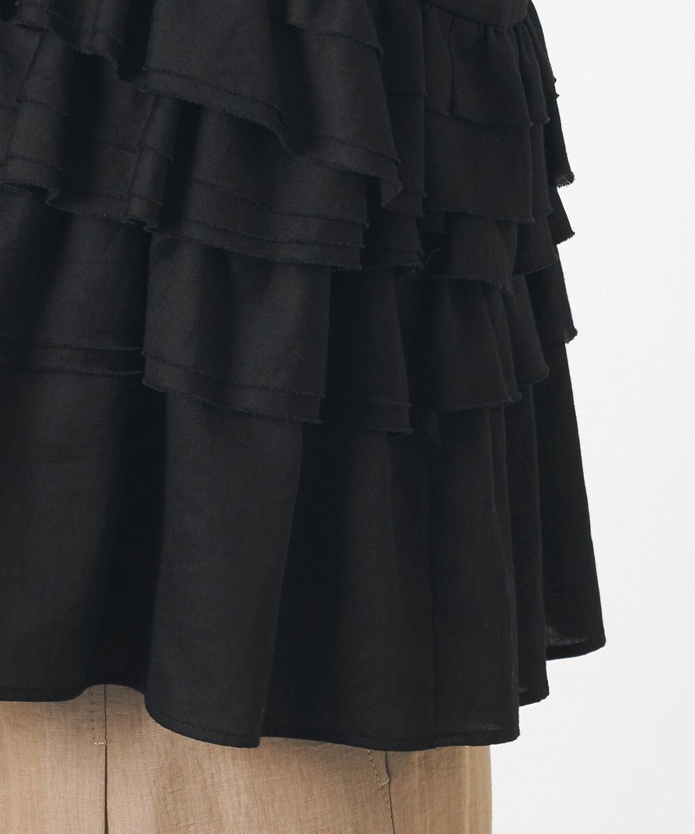 23区 L 【GOLD LABEL】コットンサテン フリルブラウス 