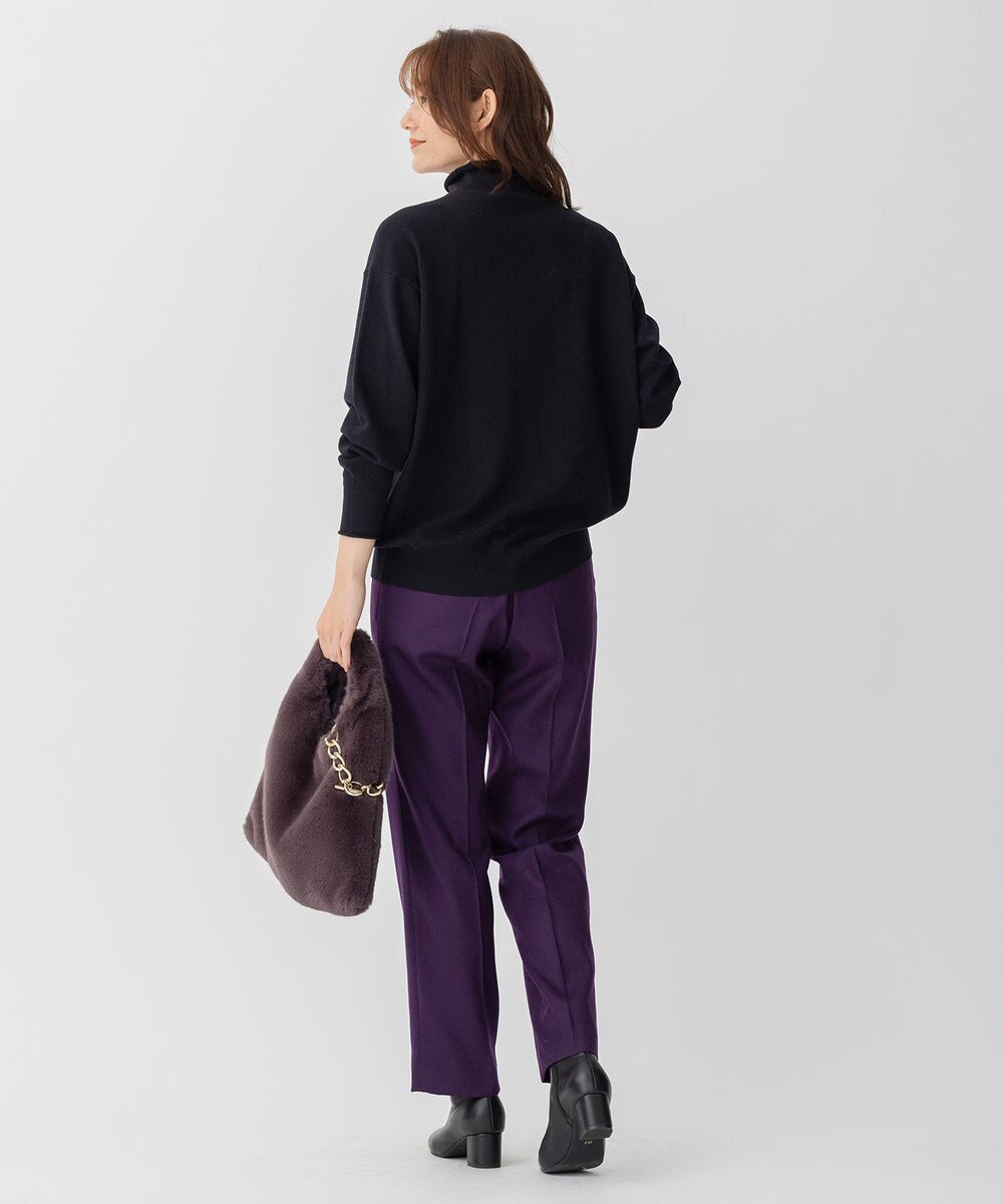 自由区 L 【洗える】ソフトウールハイゲージ ハイネックニット 