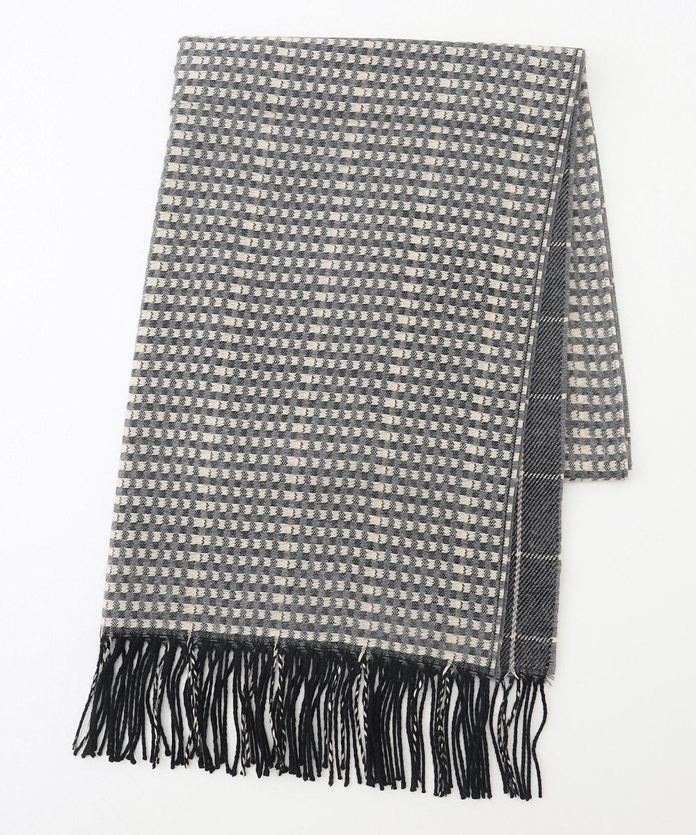 JOSEPH ABBOUD 【フランス製・リバーシブル】ウィンドウペン ストール 