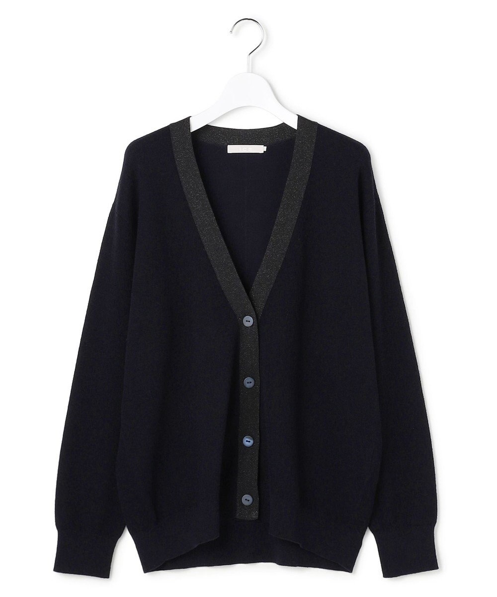 ICB 【洗える】 ウールテンセルミニブークレ カーディガン 