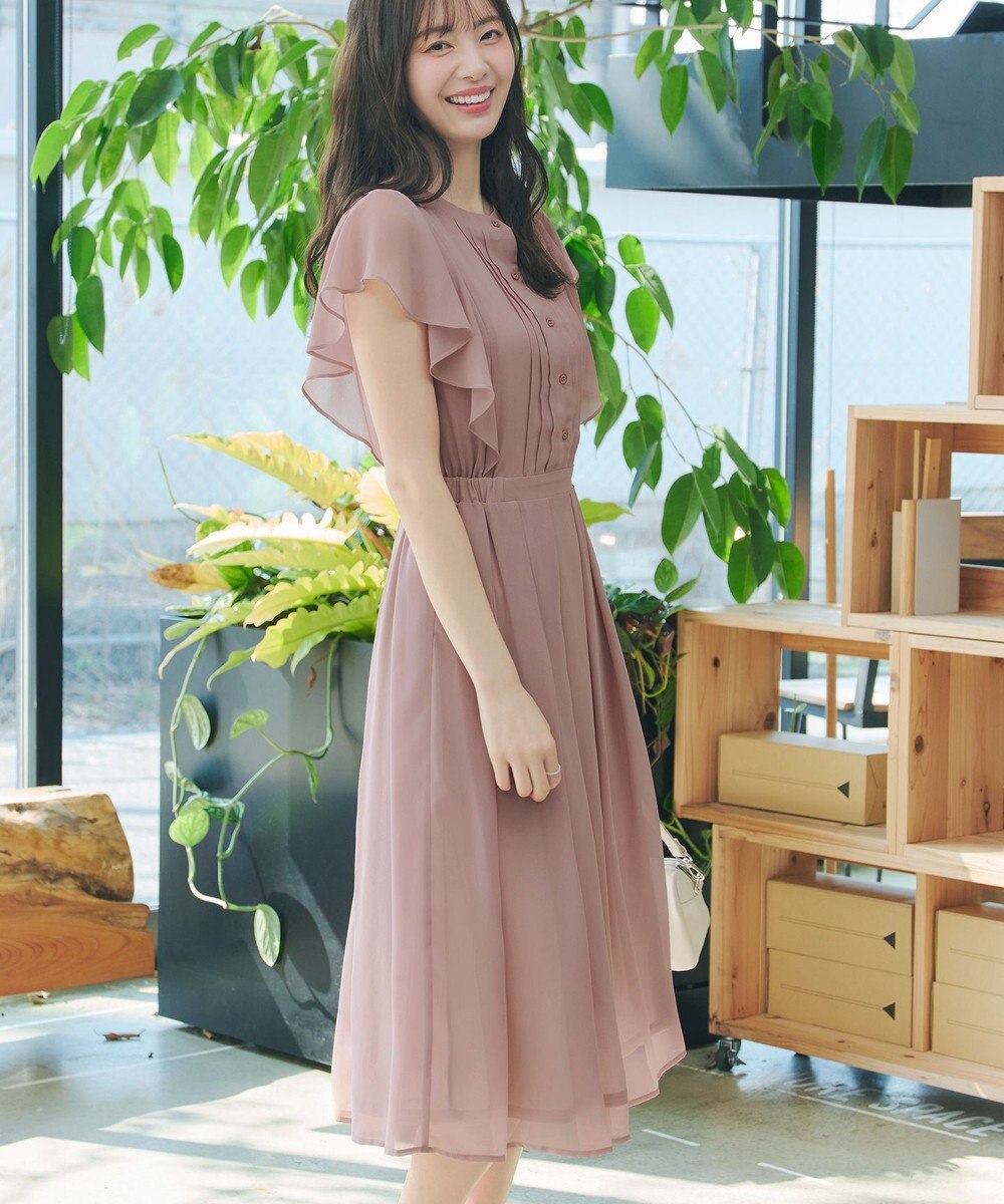 Tiaclasse L 【新色追加】フレアスリーブワンピース 