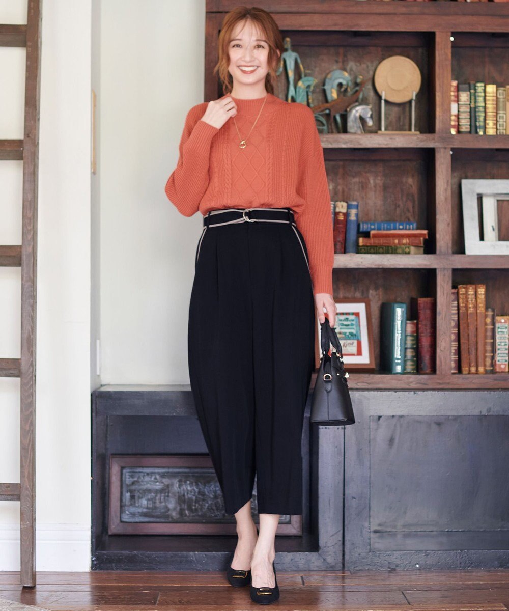 ANY SIS 【洗える】バイカラートリミングワイド パンツ 