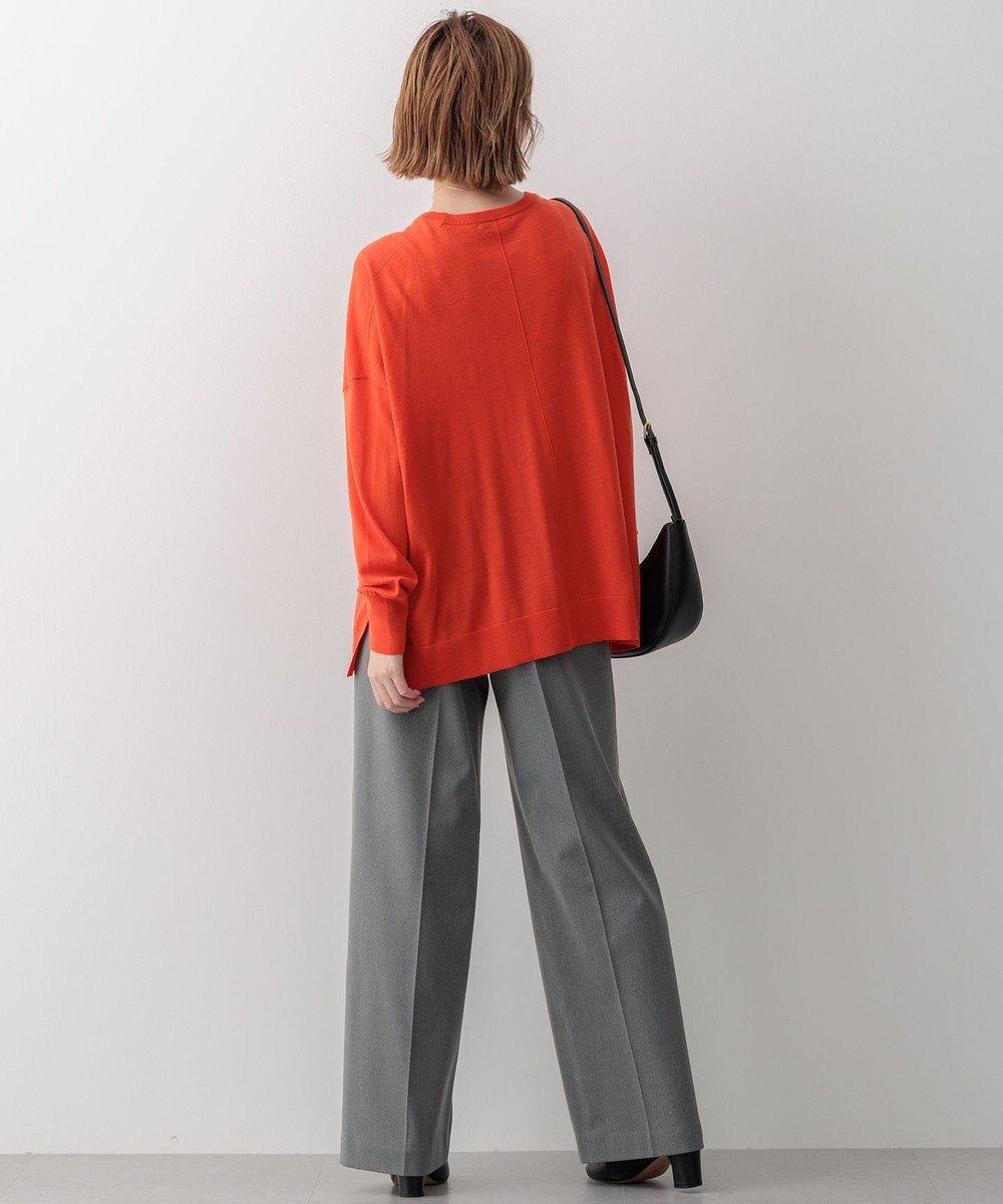 23区 【WEB限定カラーあり/洗える】ウーステッドウール ワイドシルエット ニット 
