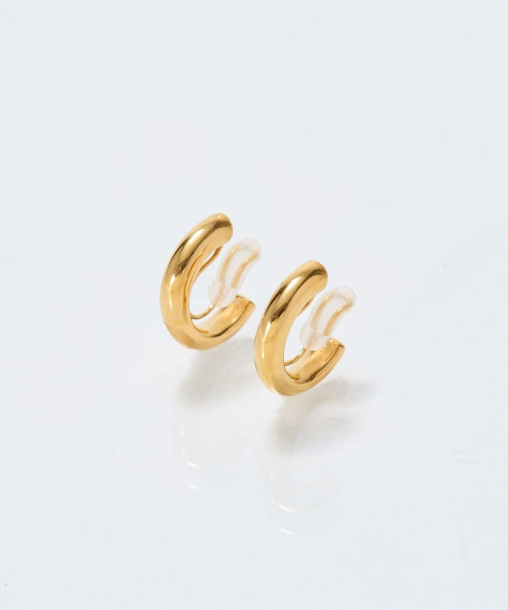 Phoebe 【痛くないシリーズ/金属アレルギー対応】ミニマルストレートフープライトフィットイヤリング　ゴールド 