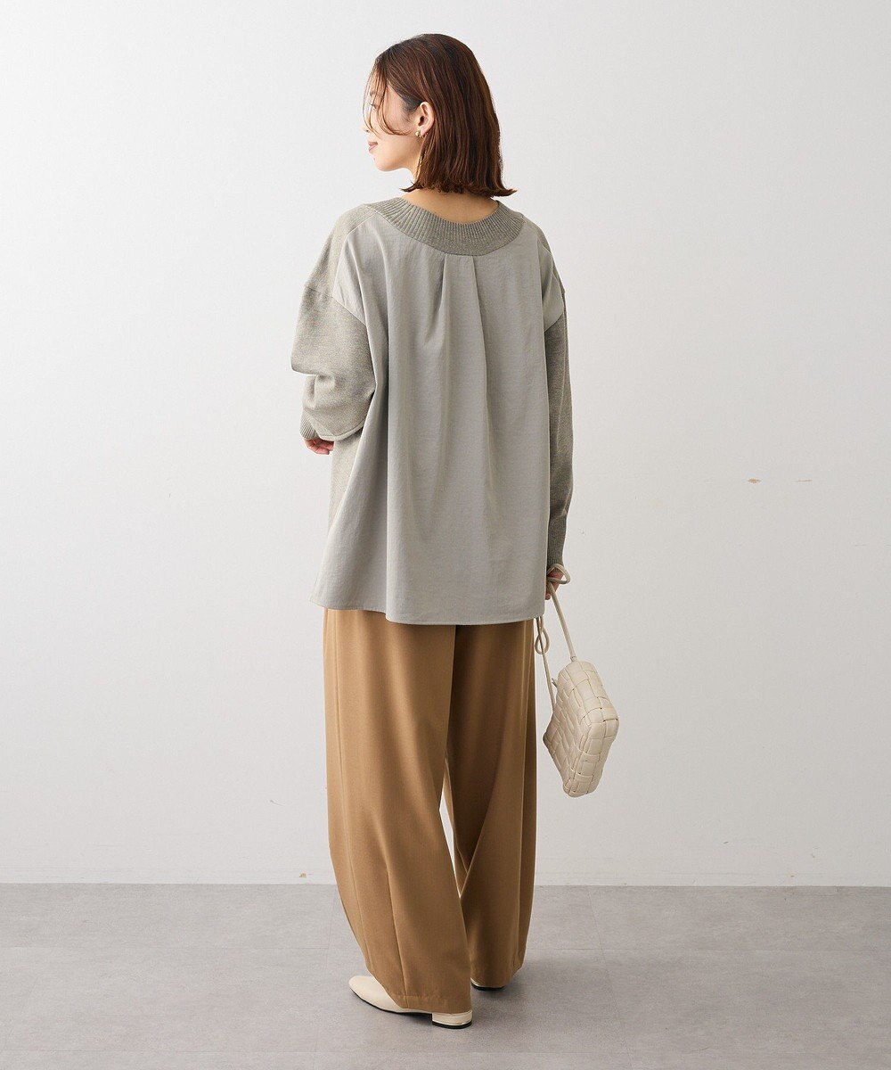 Green Parks 異素材切替ニットチュニック 