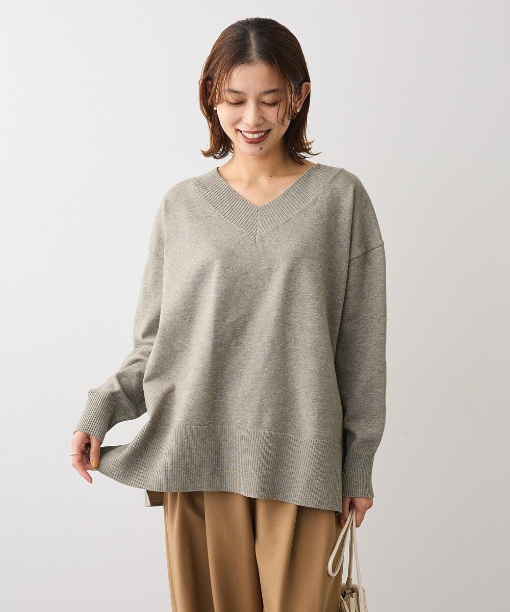 Green Parks 異素材切替ニットチュニック 