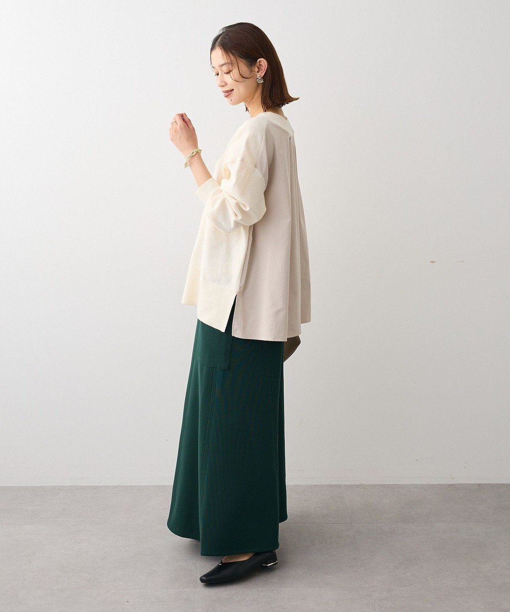 Green Parks 異素材切替ニットチュニック 